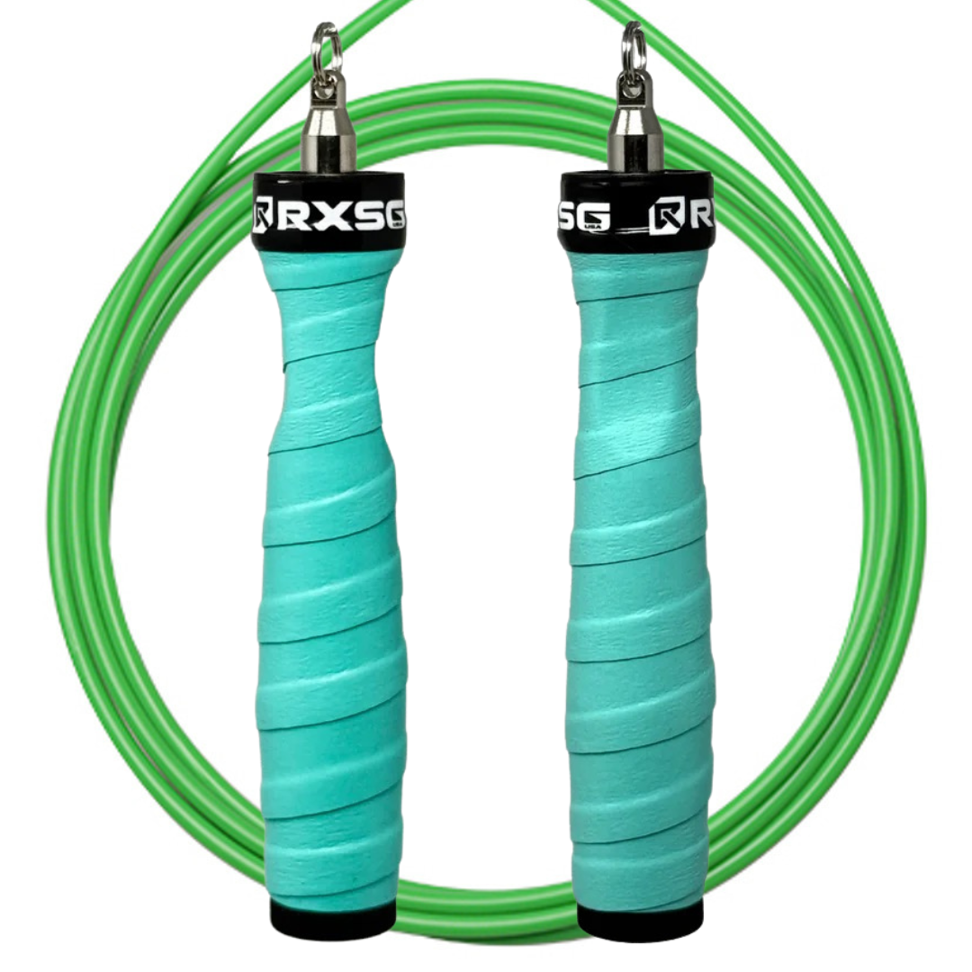 Original Rx Jump Rope 2.0, Sea Breeze Handle & Neon Green Cable