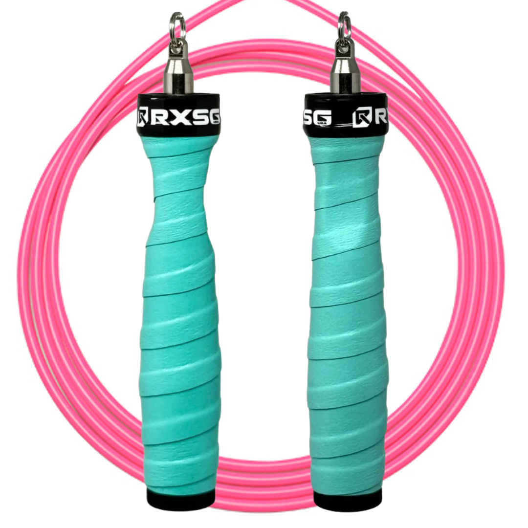 Original Rx Jump Rope 2.0, Sea Breeze Handle & Neon Pink Cable