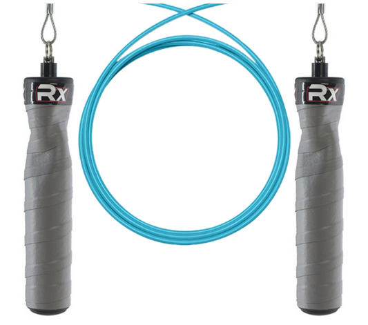 Original Rx Jump Rope, Gauntlet Grey Handle & Teal Cable