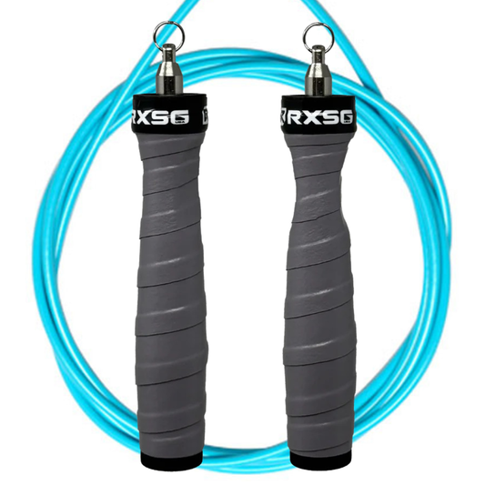 Original Rx Jump Rope 2.0, Gauntlet Grey Handle & Teal Cable