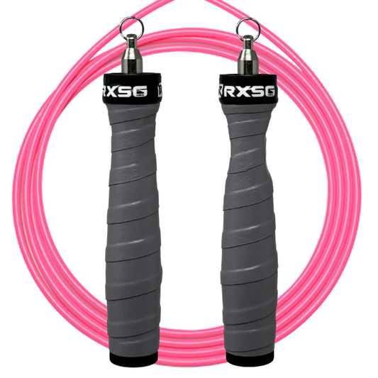 Original Rx Jump Rope 2.0, Gauntlet Grey Handle & Neon Pink Cable